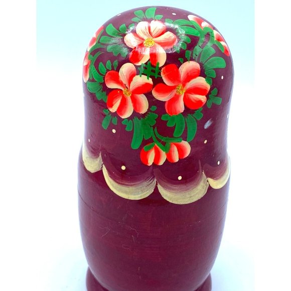 Folk Art 5 Piece Russian Matryoshka Nesting Dolls Wood Figures - Picture 8 of 8